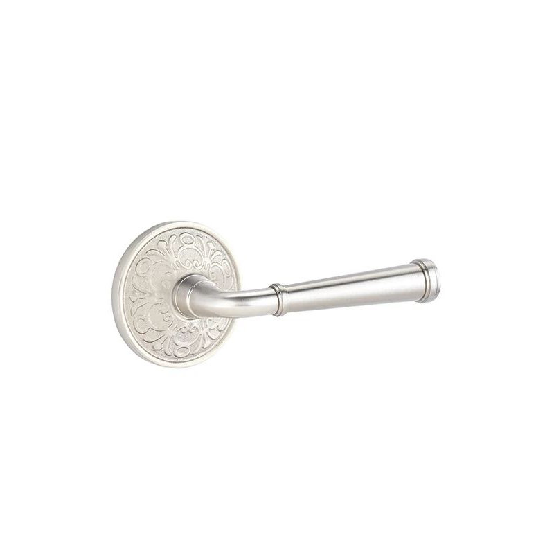 Mortaise intérieure Emtek Passage avec rosette Lancaster et levier Merrimack, Gauche, Nickel satiné