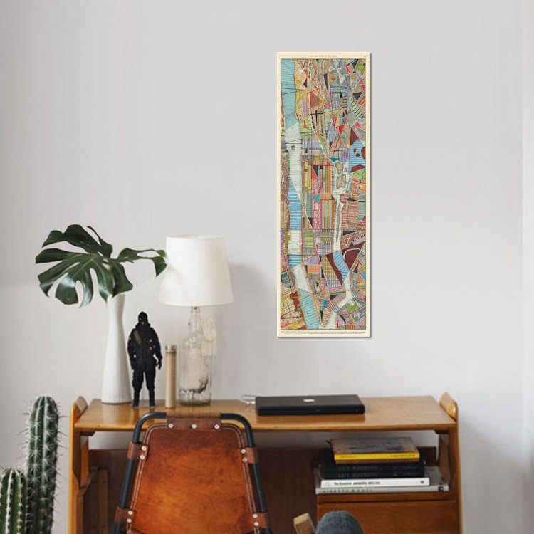 «Modern Map of New York III», reproduction d'impression sur toile tendue, H 60 po x l 20 po x P 1,5 po, Toile tendue