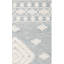 Tapis gris clair en laine / coton touffeté à la main-973602054