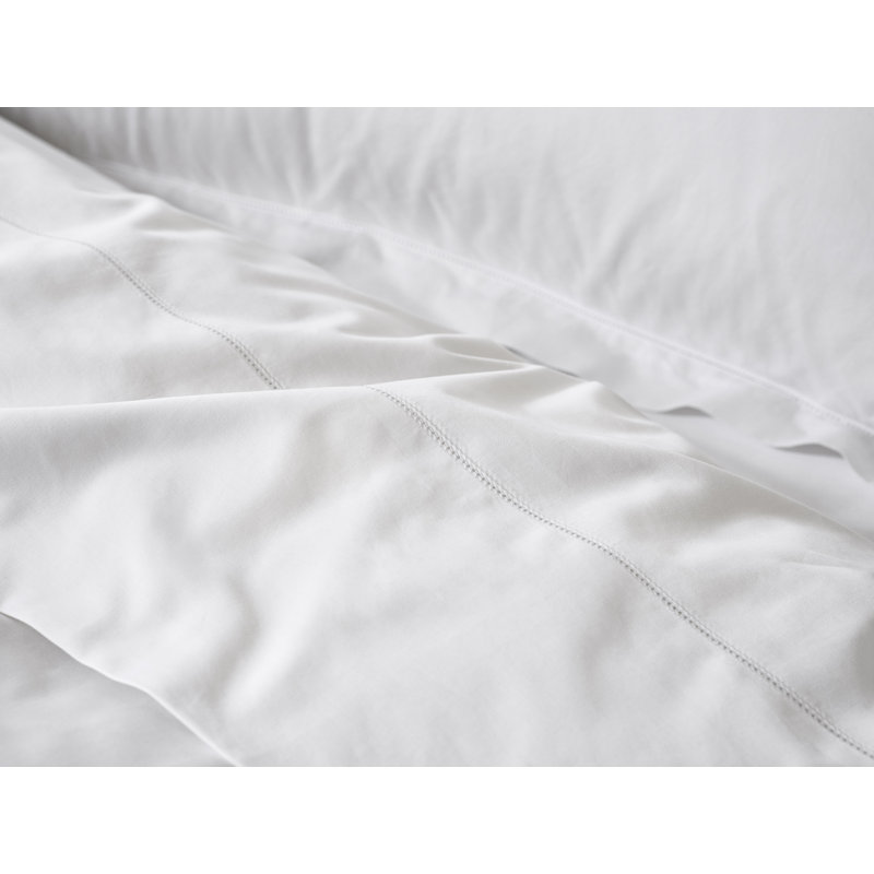 Heirloom Organic Sateen Sheet Set Alpine White, King Sheet Set with 2 Pillowcases, Alpine White