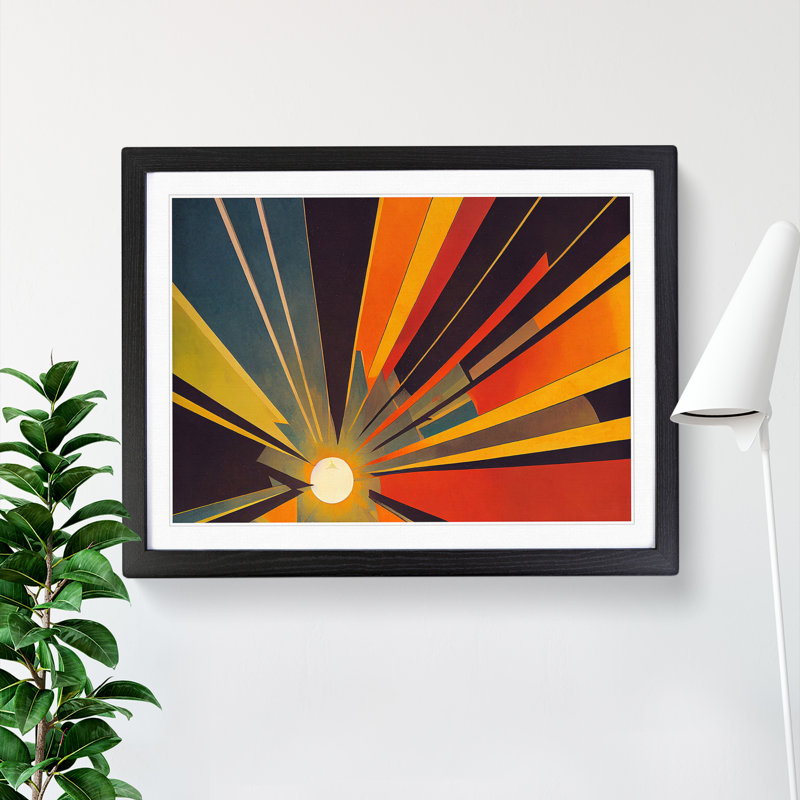 Abstract Sunset Sun Vol.8 - Framed Print, Black Framed, 46cm H x 64cm W x 2cm D