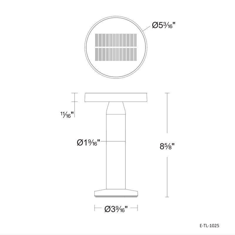 Lampe de table à énergie solaire à DEL de charge, 5200 mAh, à piles avec port de charge USB-C, intensité du doigt, gradation tactile, marche / arrêt, 3 W, 90 lumens, 2700 K, blanc chaud
