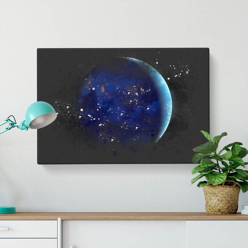 Earth View Of Asia And Australia - Wrapped Canvas Painting, 50cm H x 76cm W x 3cm D