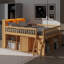 Lit mezzanine avec rangement intégré, tête de lit avec éclairage DEL-560828033-560828063