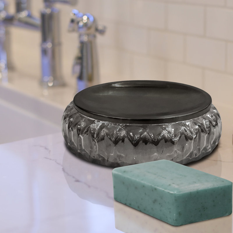 Glacier Soap Dish, Smoke/Black