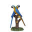 Statue perroquet bleu sur fond bleu