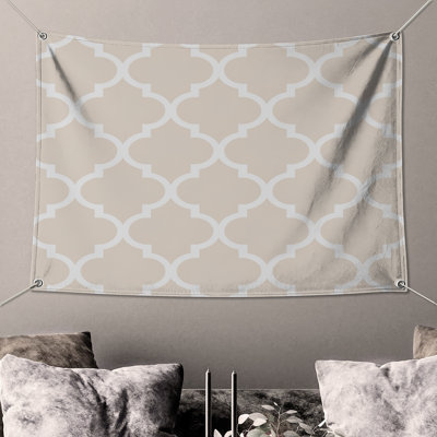 Beige Moroccan Trellis Wall Tapestry - Moroccan Wall Decor