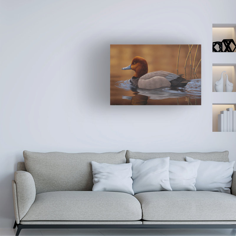 Jeff Hoff Redhead Duck Canvas Art, 12" H x 19" W