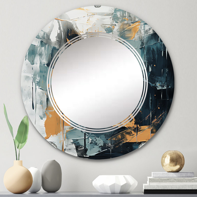 Azzura - Miroir mural moderne rond, 24 po x 24 po