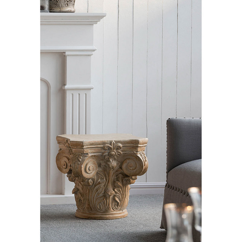Piédestal décoratif d'extérieur romain , H 18,5 po x l 18 po x P 18 po, Lourd classique