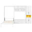 Lit escamotable simple en bois avec meuble télé, 2 tiroirs, tablettes et armoires-1735783580