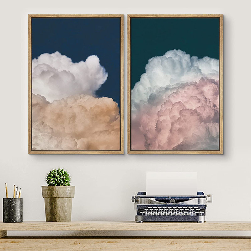 Ensemble de 2 reproductions encadrées sur toile, H 36 po x l 48 po x P 1,5 po, Naturel