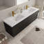 Meuble-lavabo mural avec lavabo, armoire de rangement flottante avec comptoir et tiroirs à fermeture douce, idéal pour l'organisation de la salle de bain-109398202-109398207