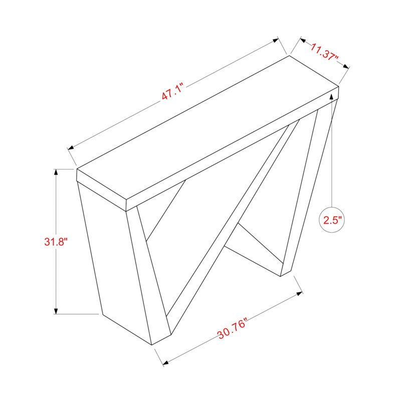 Zulie Narrow Entryway Accent Table