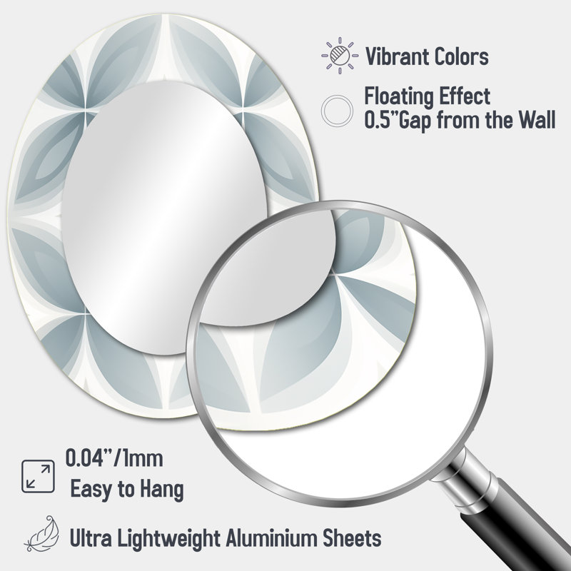 Miroir mural doux - blanc, H 43 po x l 33 po