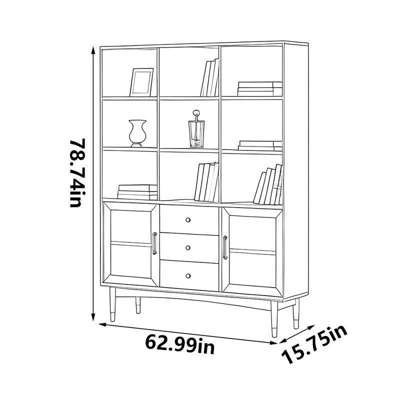 Retro large storage bookcase