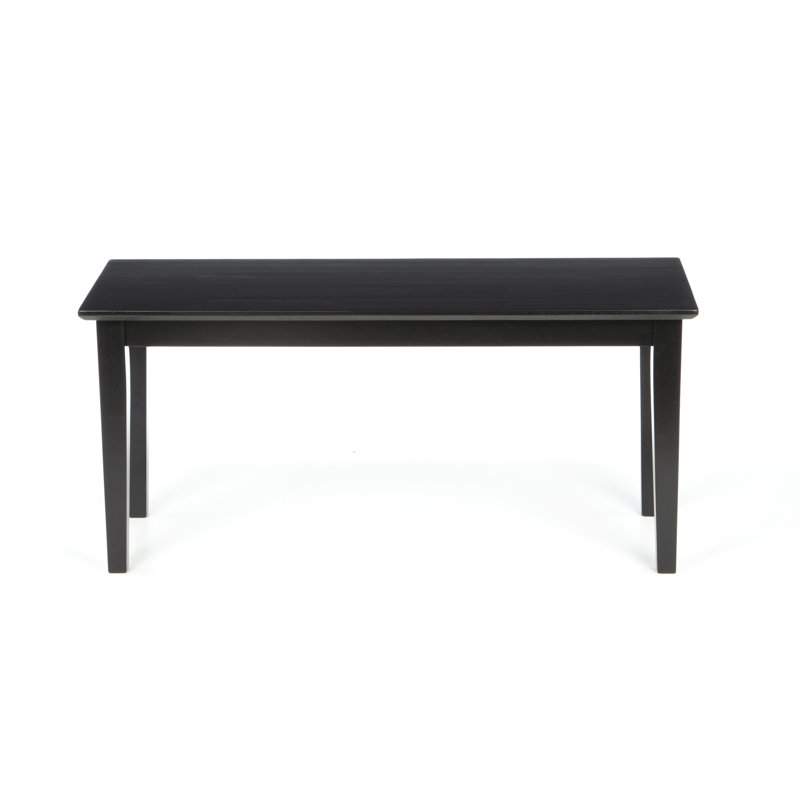 Banc en bois massif Bethanni, Noir