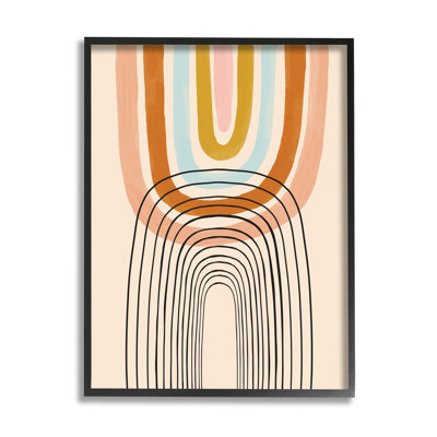 Dessin au trait asymétrique ludique arc-en-ciel