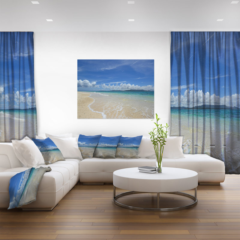 " Gorgeous Beach In Summertime ", 12" H x 20" W x 1" D, Wrapped Canvas