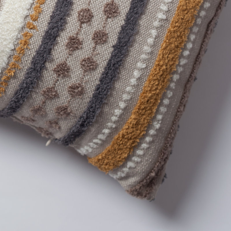 Friedland Striped Rectangular Lumbar Cushion, Purple/White/Orange