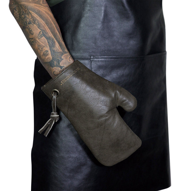 BIDKhome Leather Potholder, Gray