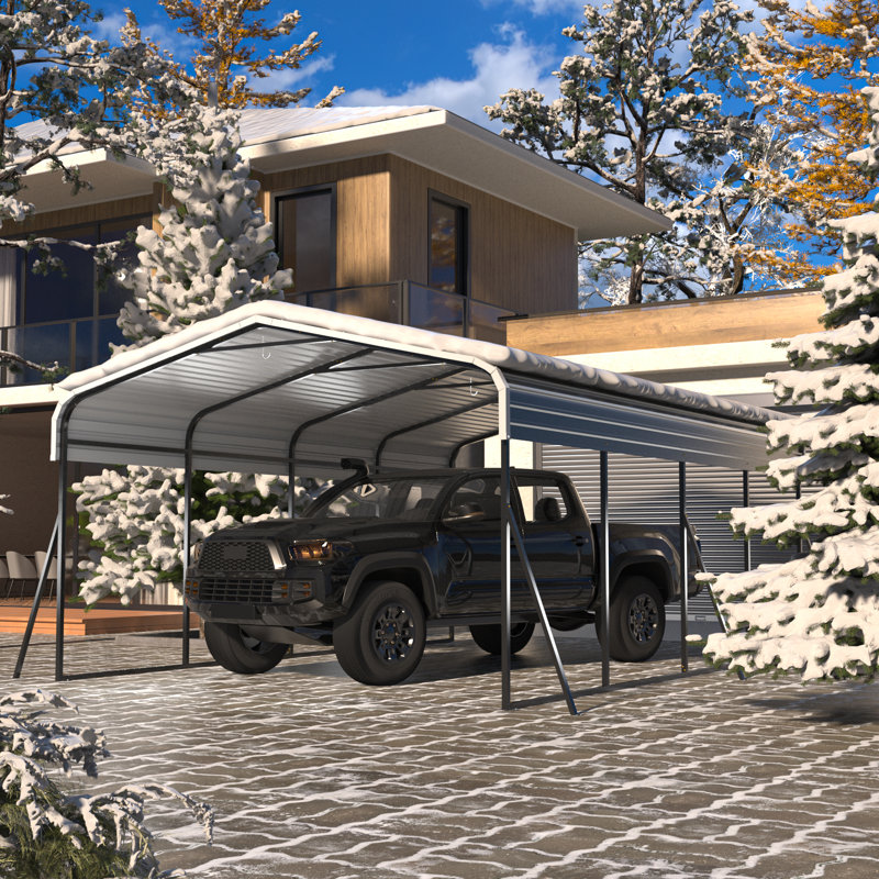 12 ft. W x 20 ft. D x 8 ft. H Heavy Duty Carport with Galvanized Steel Roof And Additional Support