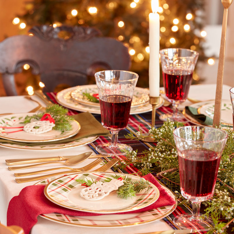 Assiettes à dîner Holiday Plaid, ensemble de 4