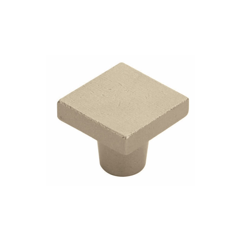 Emtek Rustic Modern Square Cabinet Knob 1-5/8", 1.63'', Tumbled White Bronze