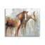 «Layered Abstract Horses Foals», peinture sur toile encadrée, art texturé blanc par échelle blanche-70681044-70681049