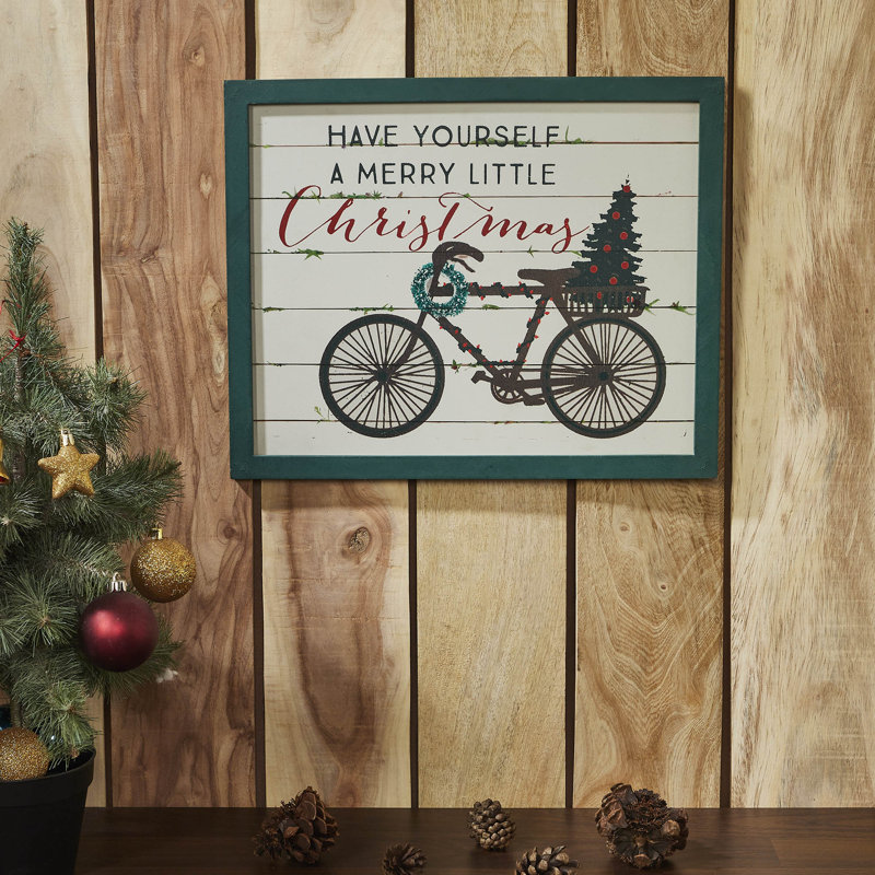 Higher Glory Have Yourself A Merry Little Christmas Bicycle Wall Hanging Sign 13x16