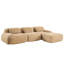 Camel 3 - siège modulaire avec base antidérapante, velours côtelé doux, multi-angle, très large, sans assemblage pour le salon, tissu en velours côtelé, éponge 32d réglable, détente