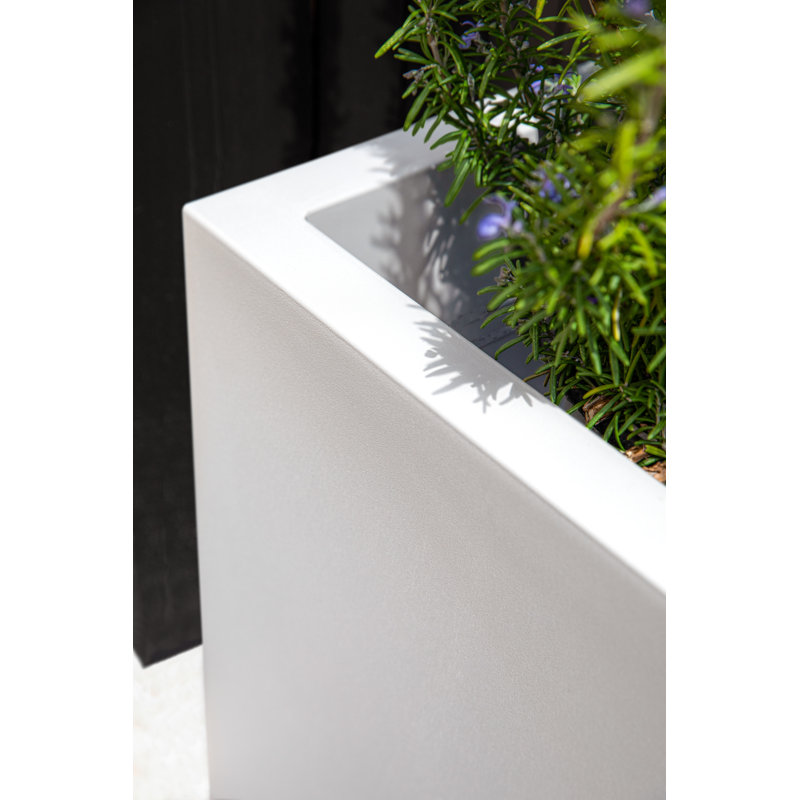 Block Series Cube Planter, White, 22.25" H x 21" W x 21" D