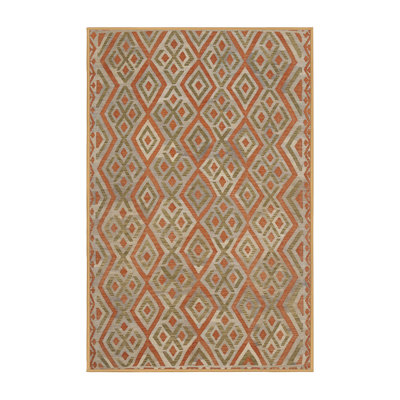 Tapis contemporain brun / rouge / gris