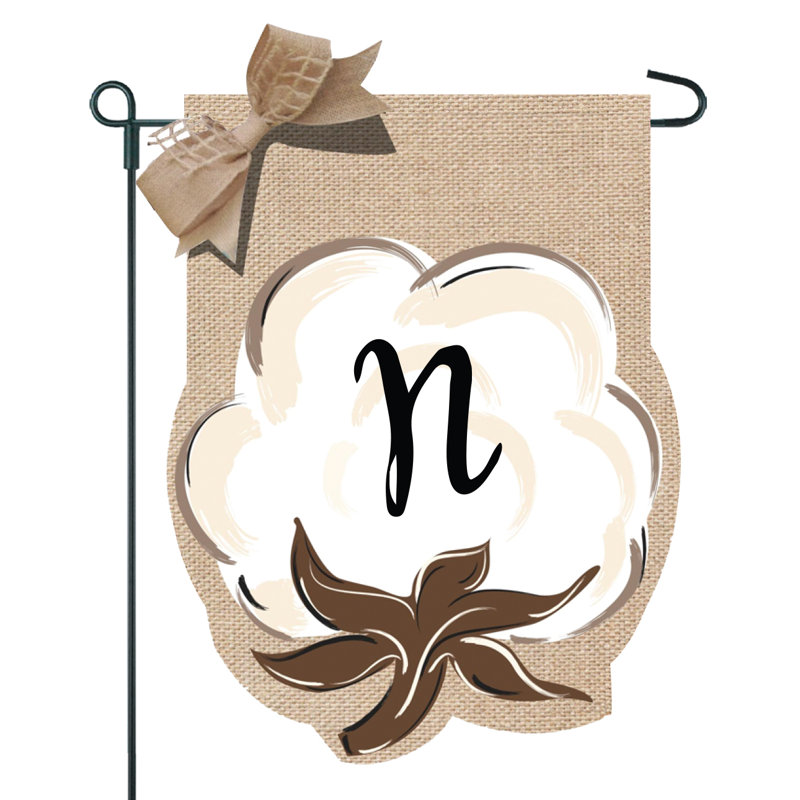 Drapeau de jardin en coton 2 côtés 1 pi 6 po x 1 pi, N