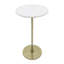 Table d'appoint ronde dorée et blanche H 24 po avec fabrication en aluminium / pierre pour une ambiance et un décor élégants et utiles