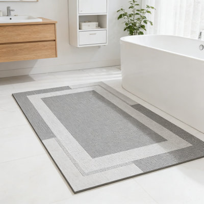 Tapis de bain antidérapant avec envers en caoutchouc, tapis de salle de bain mince à séchage rapide pour les zones de douche, de baignoire et d'évier, conception lavable facile d'entretien