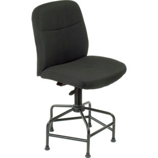 Backed Adjustable Height Industrial Stool Footring