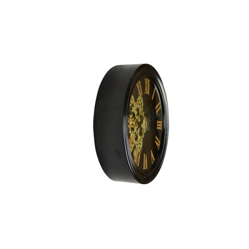 Wall Clock Moving Gears 13"