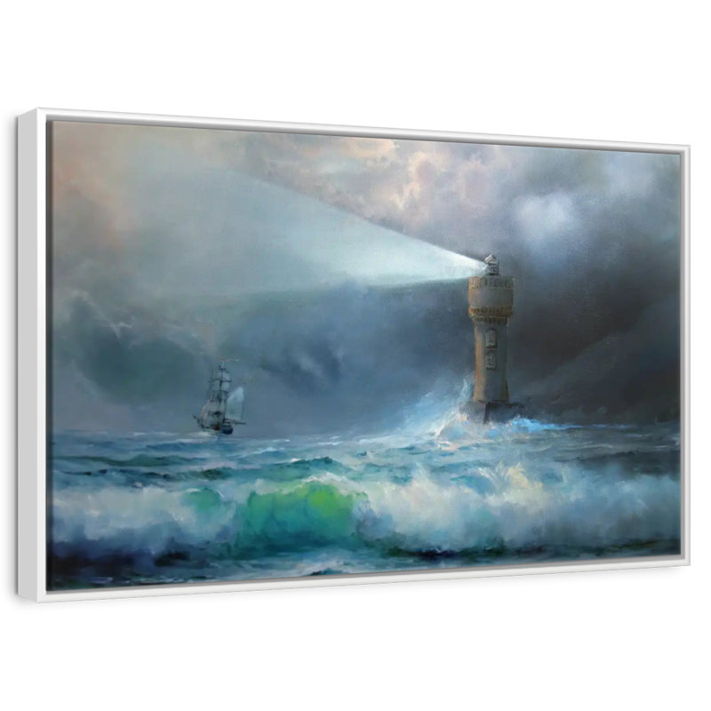 Ciel orageux, Cadre flottant blanc, 46 po x 31 po