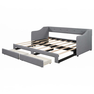 Twin XL Size Upholstered Daybed With Two Drawers by Latitude Run