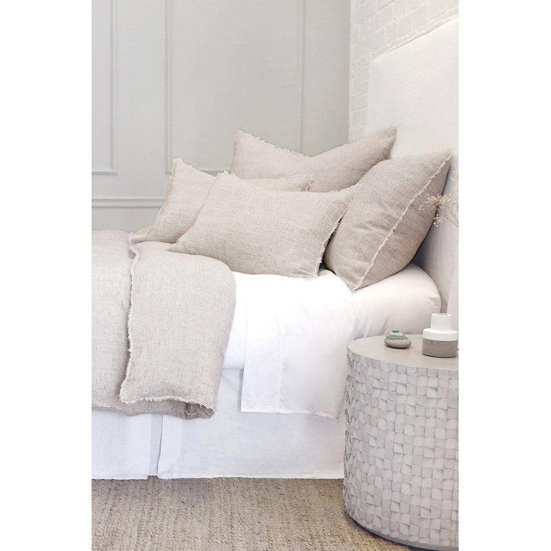 Logan Linen Lumbar Pillow Cover & Insert, Feathers, Terra Cotta