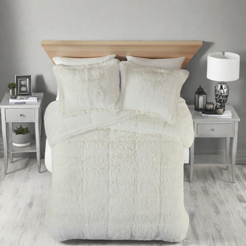 Ensembles de literie luxueux, fourrure à poils longs en polyester doux, confort moderne