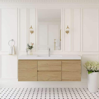 Meuble-lavabo flottant avec lavabo et meuble-lavabo