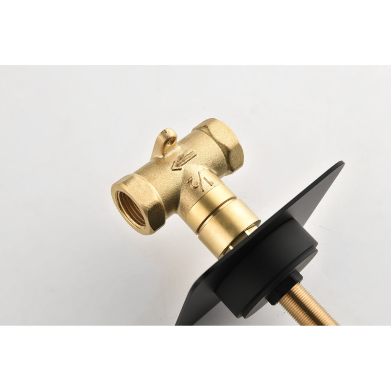 Matte Black Shower Volume Control Valve - 3/4" Cast Metal, Brass Handle Adjustable Corrosion & Rust Resistance 3.58 In. W X 2.2 H D 1.79 Lb Black, Metal