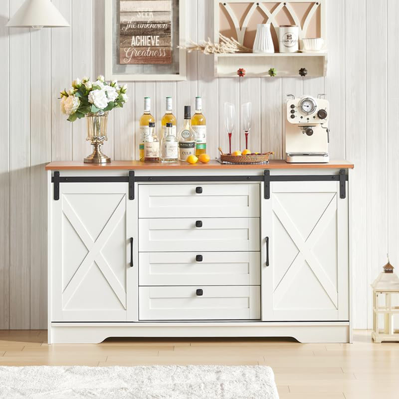 Farmhouse Buffet Cabinet, White