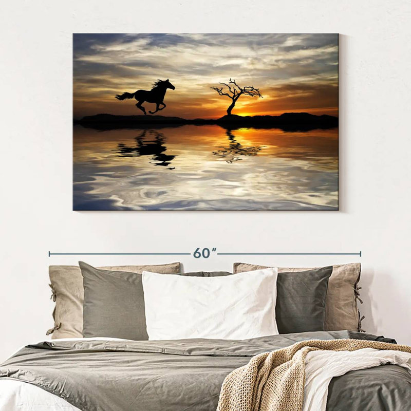 Cheval brun foncé Brampt, H 34 po x l 51 po