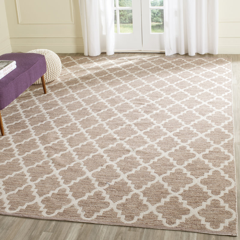 Melchor Hand Woven Cotton Geometric Rug, Rectangle 8' x 10'