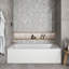 Baignoire en alcôve en acrylique blanc brillant avec drain extérieur 66 po x 32 po Streamline-101699427