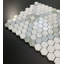 Carreau de mosaïque hexagone en marbre Thaeste, blanc, vert Ming et bleu Celeste-130119209