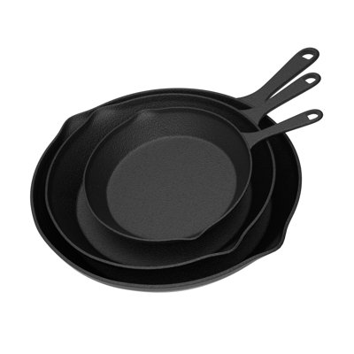 Hastings Home 3 Non Stick Cast Iron Skillet Frying Pans